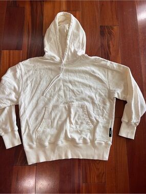 MSGM Cream Hooded Pullover Sweatshirt